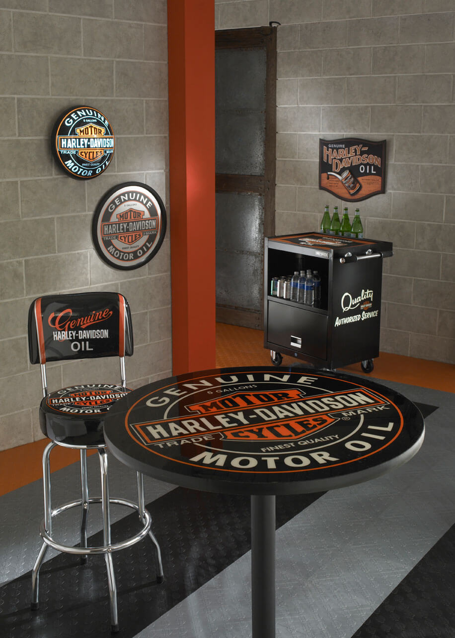 Harley-Davidson garage flooring