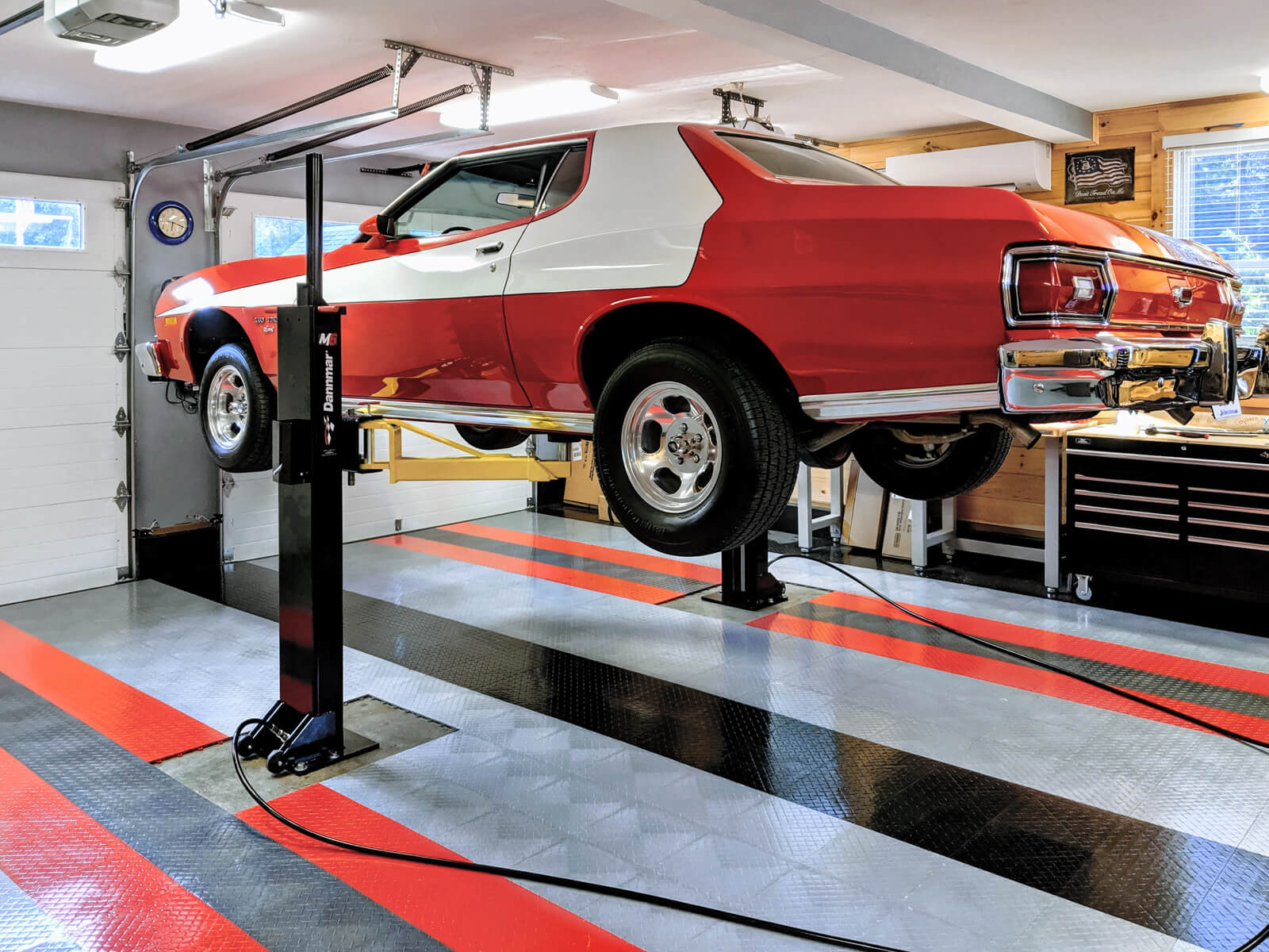 Don's Garage with 1975 Ford Torino lift