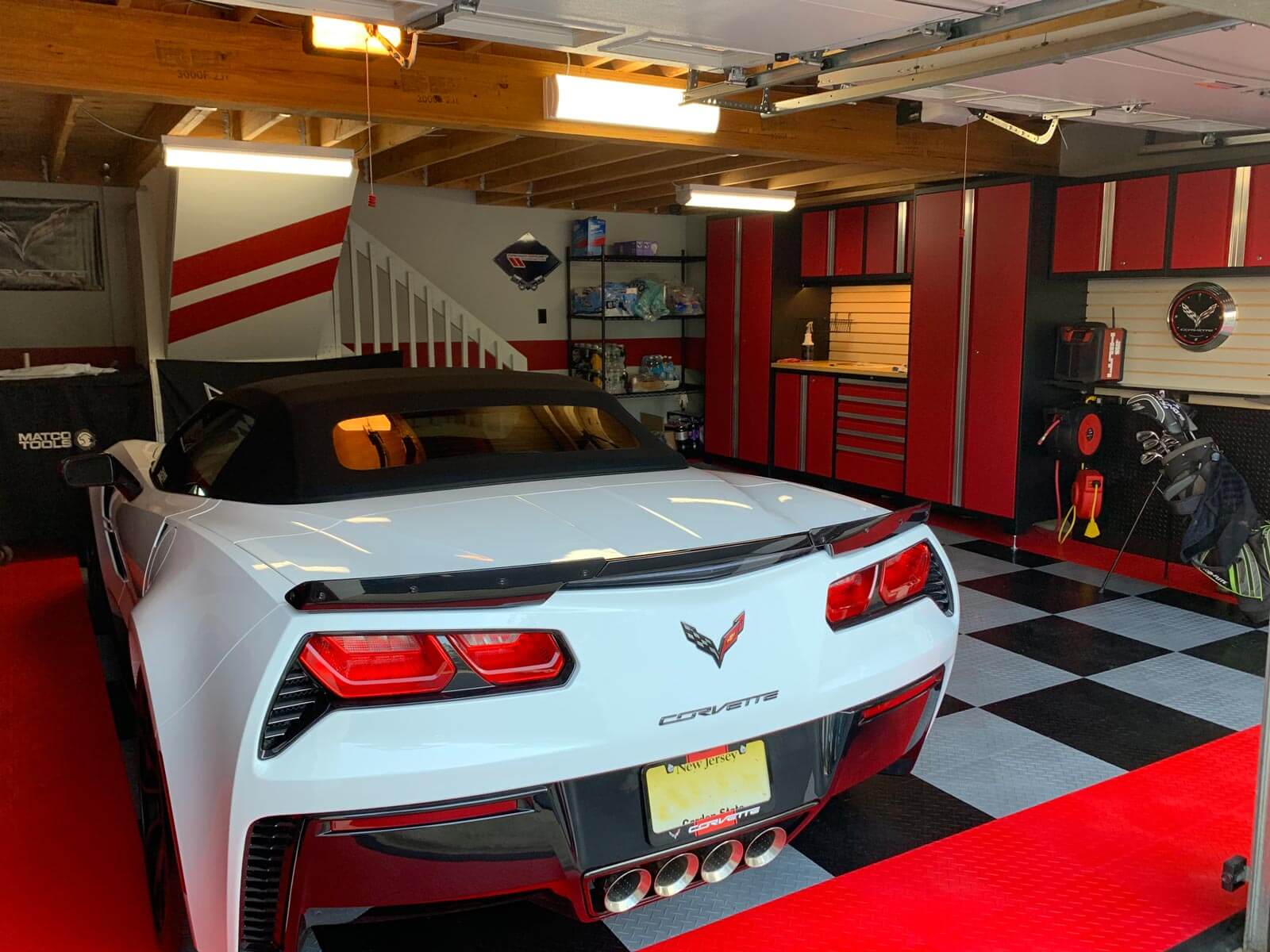 Jerome's Corvette and RaceDeck Diamond garage
