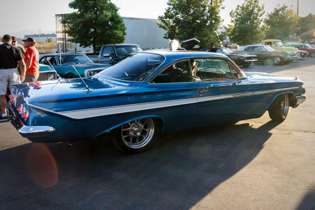 RaceDeck's parking lot quickly becomes a collection of striking classic cars from the road tour.