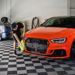 Audi RS3 in the wash bay