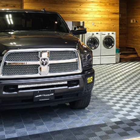 Garage flooring and a Dodge Ram 3500