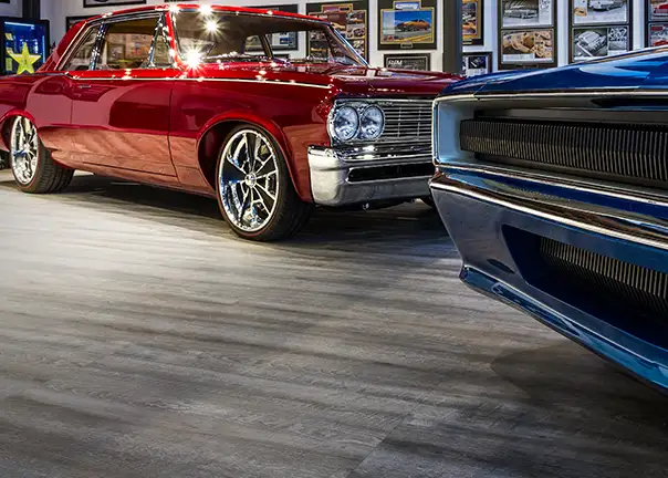 Kindig-it Designs showroom with Smoked Oak tiles