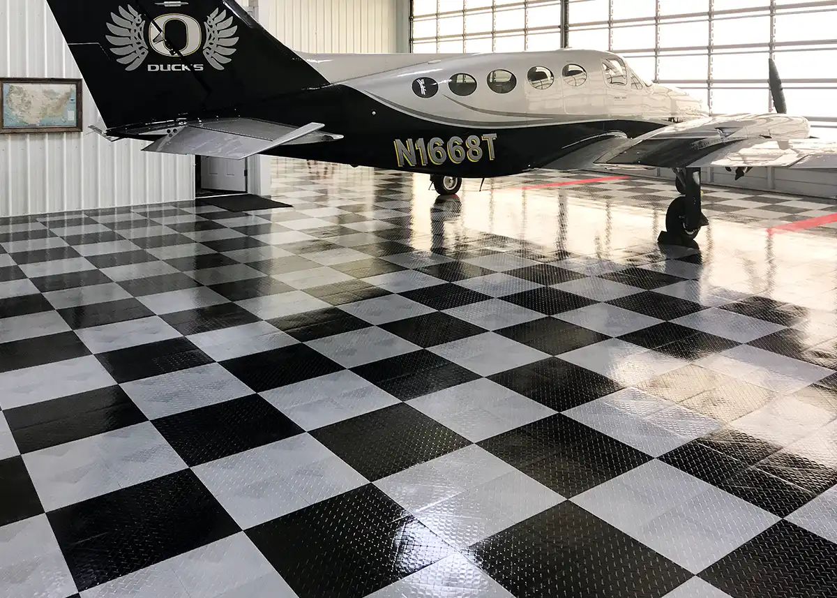 Airplane hanger with TuffShield flooring