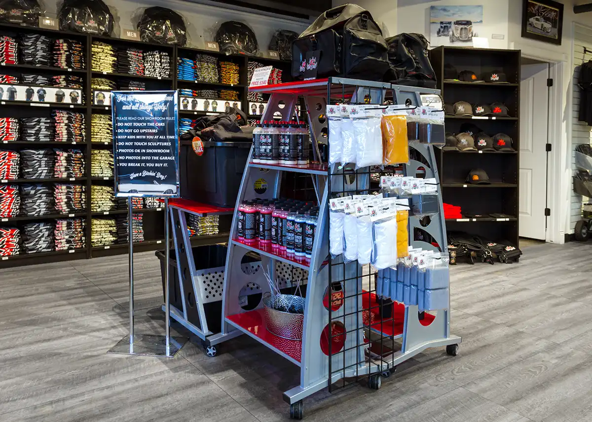 A retail display at Kindig-It Designs