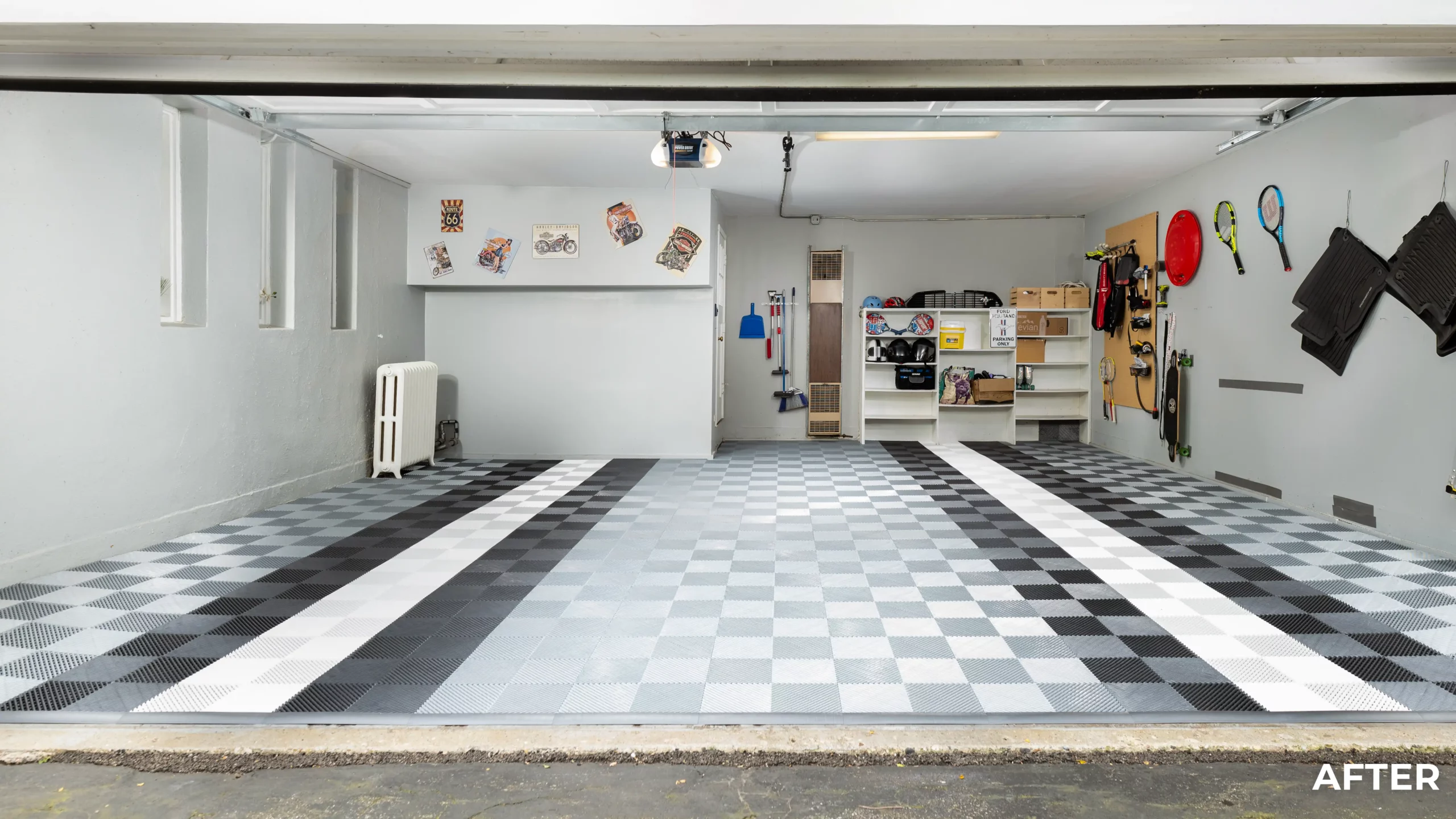 Garage after RaceDeck garage floor tiles
