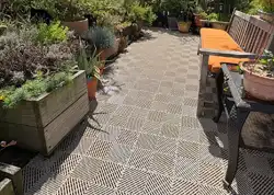 Deck tiles on a patio
