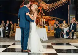 Newlyweds take their first dance on a SnapLock Dance Floor